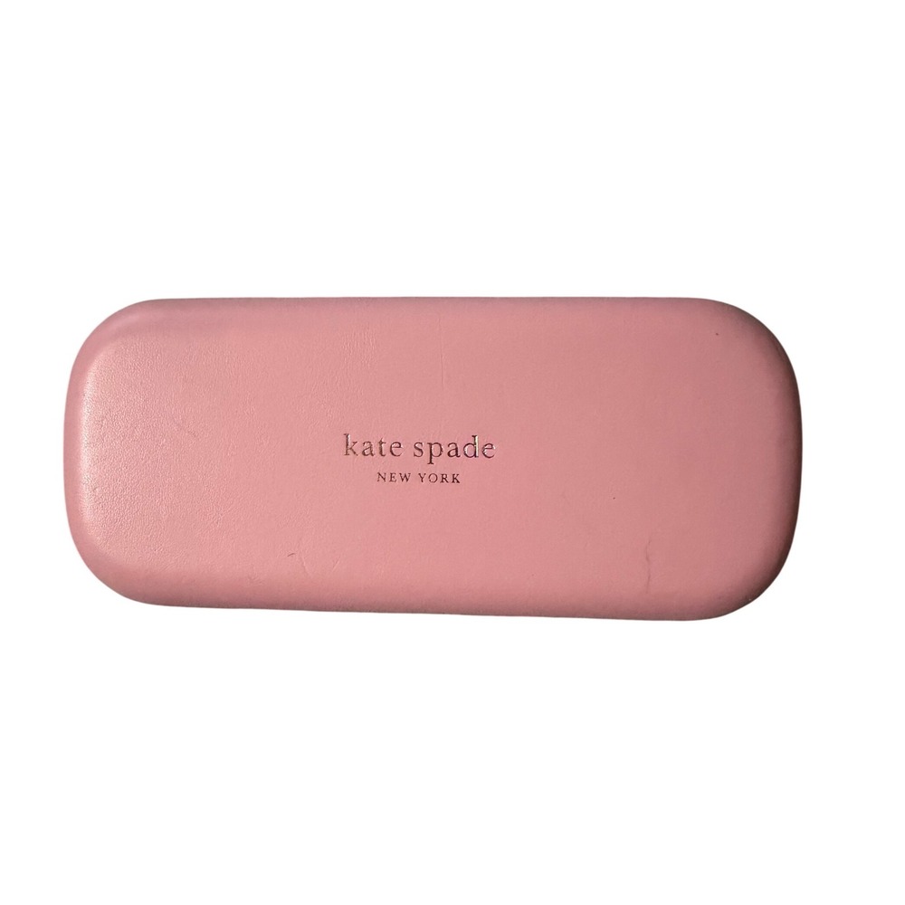 Kate Spade Eyeglasses Case Womens OS Pink Green Good Hard Shell Clam Shell Case